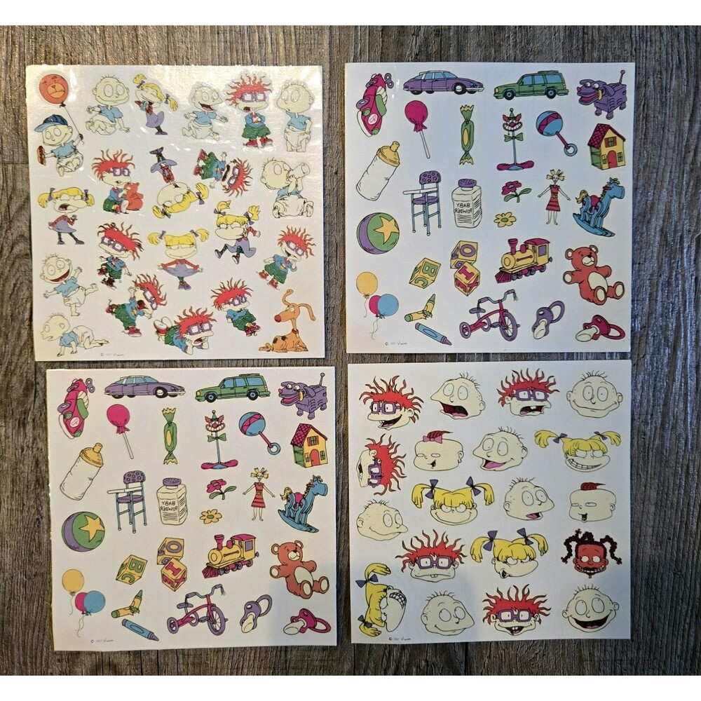 Vintage Rugrats Temporary Tattoos 1997 Viacom Tommy's Tattoo Parlor 4 Sheets